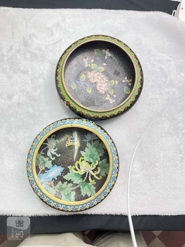 景泰蓝花卉纹洗一组 - 图2